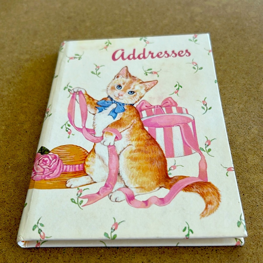 Address Book with Cute Cat Cover
